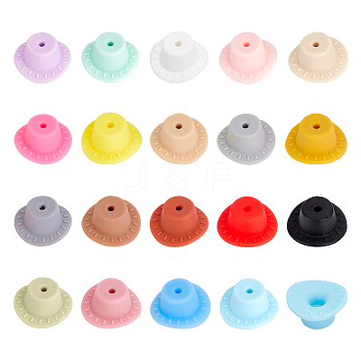 19Pcs 19 Colors Silicone Beads SIL-AR0001-05-1