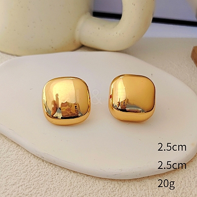 Square Alloy Stud Earrings WG64463-13-1