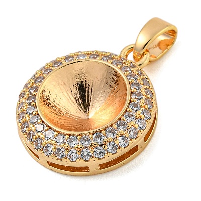 Brass Micro Pave Clear Cubic Zirconia Pendants KK-N254-118G-01-1