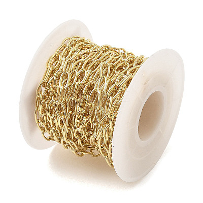 Rack Plating Oval Brass Curb Chains CHC-A010-01G-06-1