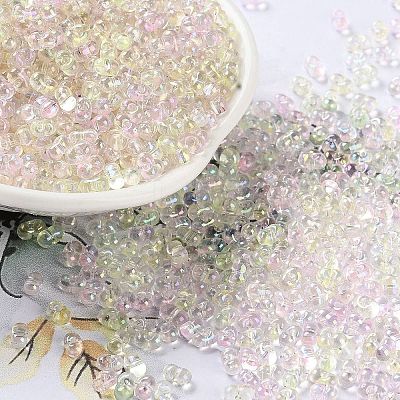 AB Color Plated Glass Seed Beads SEED-L011-06B-02-1