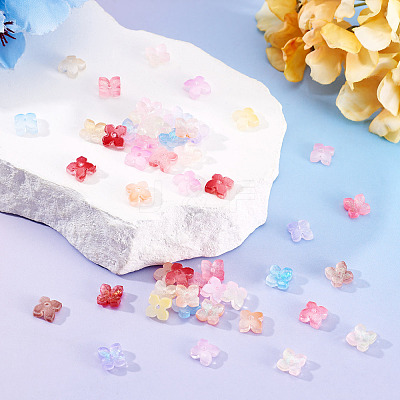 50Pcs Dyed & Heated Glass Bead Caps GLAA-TADJ0001-15-1