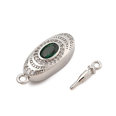 Brass Micro Pave Clear Cubic Zirconia Box Clasps LS-KK-C075-20P-1
