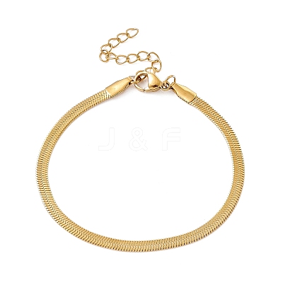 304 Stainless Steel Herringbone Chains Bracelet for Men Women BJEW-D450-01G-01-1