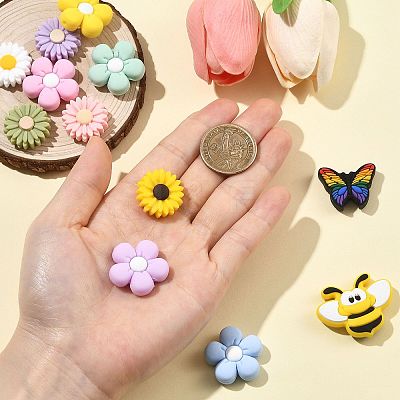 12Pcs 12 Styles Silicone Beads SIL-FS0001-34B-1