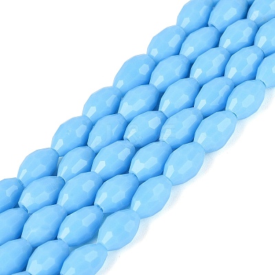 Opaque Solid Color Glass Beads Strands GLAA-N071-01A-C07-1
