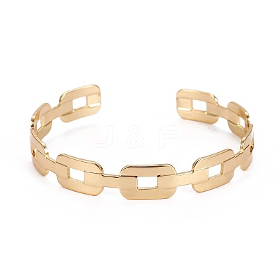 Long-Lasting Plated Brass Cuff Bangles BJEW-E370-08G-1
