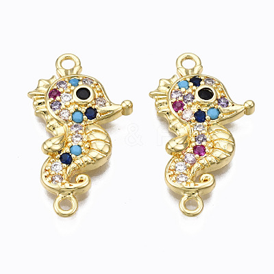 Brass Micro Pave Cubic Zirconia Links Connectors ZIRC-N039-114A-NF-1