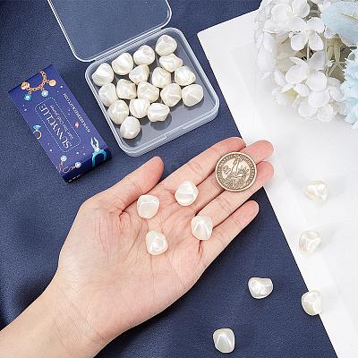 30Pcs Spray Painted ABS Plastic Beads KY-SC0002-10B-1