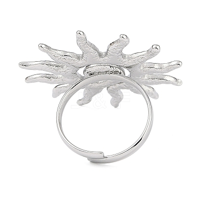 Non-Tarnish Textured Sun 304 Stainless Steel Adjustable Rings for Women RJEW-H231-01P-1