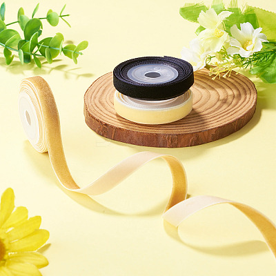 3Rolls 3 Colors Single Face Velvet Ribbon for Clothes Accessories OCOR-TA0004-09B-1