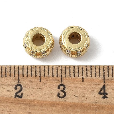 Brass Micro Pave Cubic Zirconia Beads LS-KK-D324-20G-1
