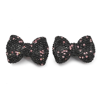 Bowknot Shape Polymer Clay Rhinestone Beads CLAY-NH0001-05D-1