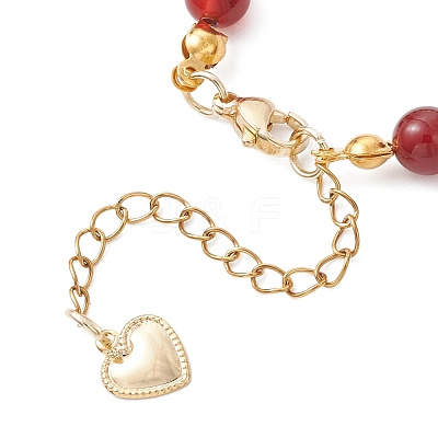 Natural Carnelian Beaded Bracelets BJEW-JB12752-02-1