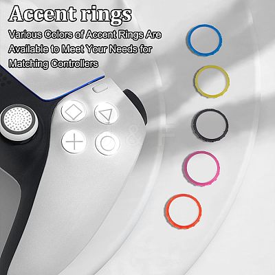 6 Pairs 6 Colors Plastic Decorative Accent Rings for Game Controller FIND-FH0005-23-1