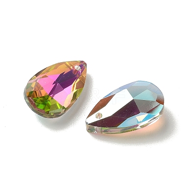 Faceted Teardrop Glass Pendants GLAA-O008-A31-1