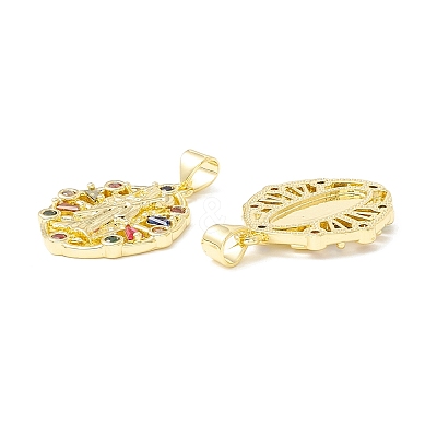 Rack Plating Brass Micro Pave Cubic Zirconia Pendants LS-KK-E278-11G-1
