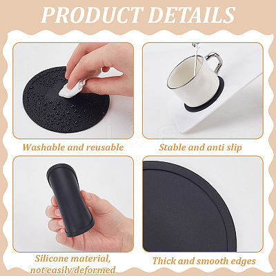 12Pcs 4 Styles Silicone Placemats AJEW-FG0004-45-1