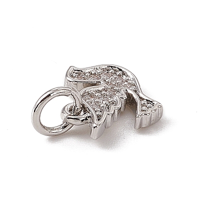 Brass Micro Pave Cubic Zirconia Charms ZIRC-F132-29P-1
