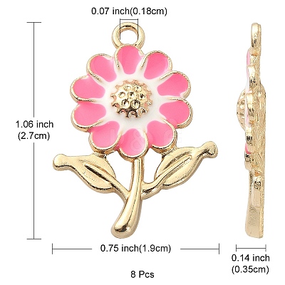 8Pcs Alloy Enamel Pendants ENAM-YW0002-31E-1
