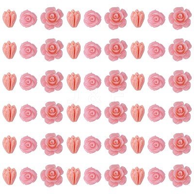 60Pcs 3 Styles Dyed Synthetic Coral Carved Beads CORA-SC0001-21A-1