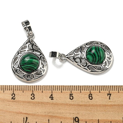 Synthetic Malachite Pendants G-Q158-05P-18-1