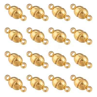 Round Brass Magnetic Clasps with Loops KK-D331-G-NF-1