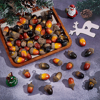 70Pcs 4 Styles Acorn Foam Artificial Fruit Model DJEW-DR0001-12-1