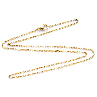 PVD Vacuum Plating 304 Stainless Steel Cable Chain Necklace NJEW-S420-008C-G-1