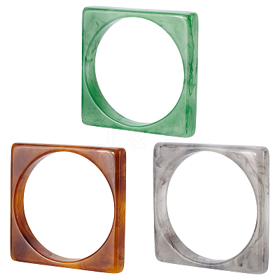 3Pcs 3 Colors Acrylic Bangles BJEW-UN0001-72A-1