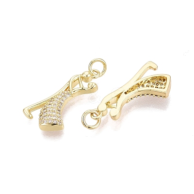 Valentine's Day Brass Micro Pave Clear Cubic Zirconia Pendants KK-Q072-11G-1