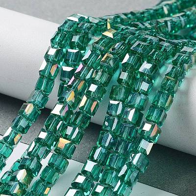 Electroplate Glass Beads Strands EGLA-R030-4x4mm-11-1