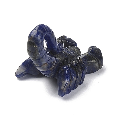 Natural Sodalite Carved Healing Scorpion Figurines DJEW-M008-01B-1