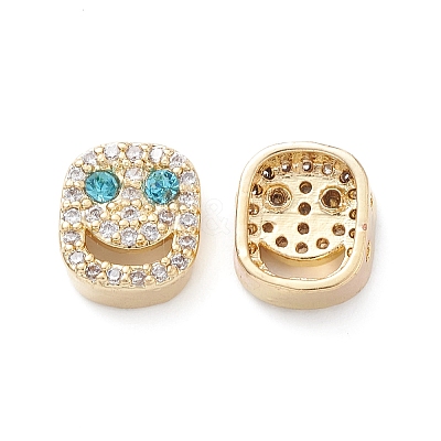 Brass Micro Pave Cubic Zirconia Beads KK-M241-01Q-1