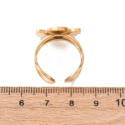 304 Stainless Steel with Enamel Cuff Rings for Women LS-RJEW-Z116-01G-06-1