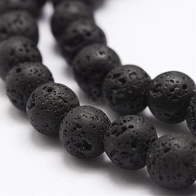 Natural Lava Rock Bead Strands G-A163-03-8mm-1