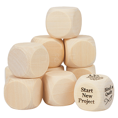Schima Wood Blank Dice WOOD-WH0124-154A-1