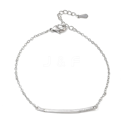 Brass Micro Pave Clear Cubic Zirconia Link Bracelets BJEW-E114-01B-P-1