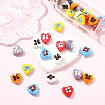 30Pcs 6 Colors Handmade Lampwork Beads LAMP-YW0004-19-1