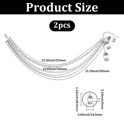 Multilayer Alloy Shoe Decoration Chain AJEW-WH20006-171-1