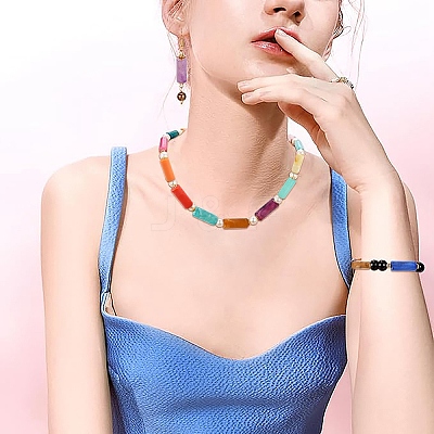 30Pcs 3 Colors Column Imitation Gemstone Acrylic Beads OACR-YW0002-52A-1