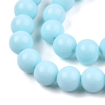 Opaque Solid Color Glass Beads Strands GLAA-T032-P10mm-10-1