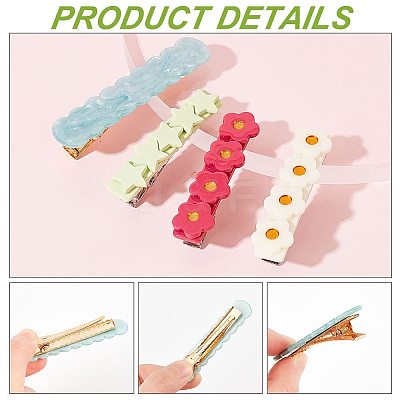 16Pcs 12 Style Fashion Acrylic Alligator Hair Clip PHAR-CA0001-003-1