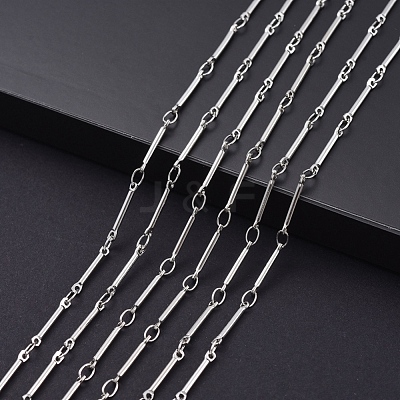 Real Platinum Brass Bar Link Chains CHC-R126-13P-1