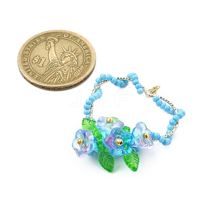 Glass Seed Beaded Heart Pendants PALLOY-MZ00463-01-1