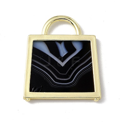 Natural Dyed & Heated Black Agate Pendants G-G977-04G-01-1
