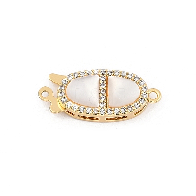 Brass Micro Pave Clear Cubic Zirconia Box Clasps LS-KK-U051-01G-04-1