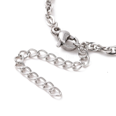 Non-Tarnish 304 Stainless Steel Rope Chain Bracelet for Men Women BJEW-E031-12P-02-1