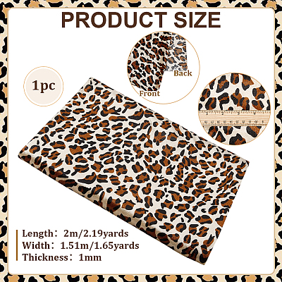 Polyester Leopard Print Pattern Fabric AJEW-WH0481-715B-1