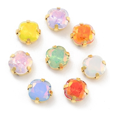 Square Opal Sew On Rhinestones RGLA-G024-07A-G-1